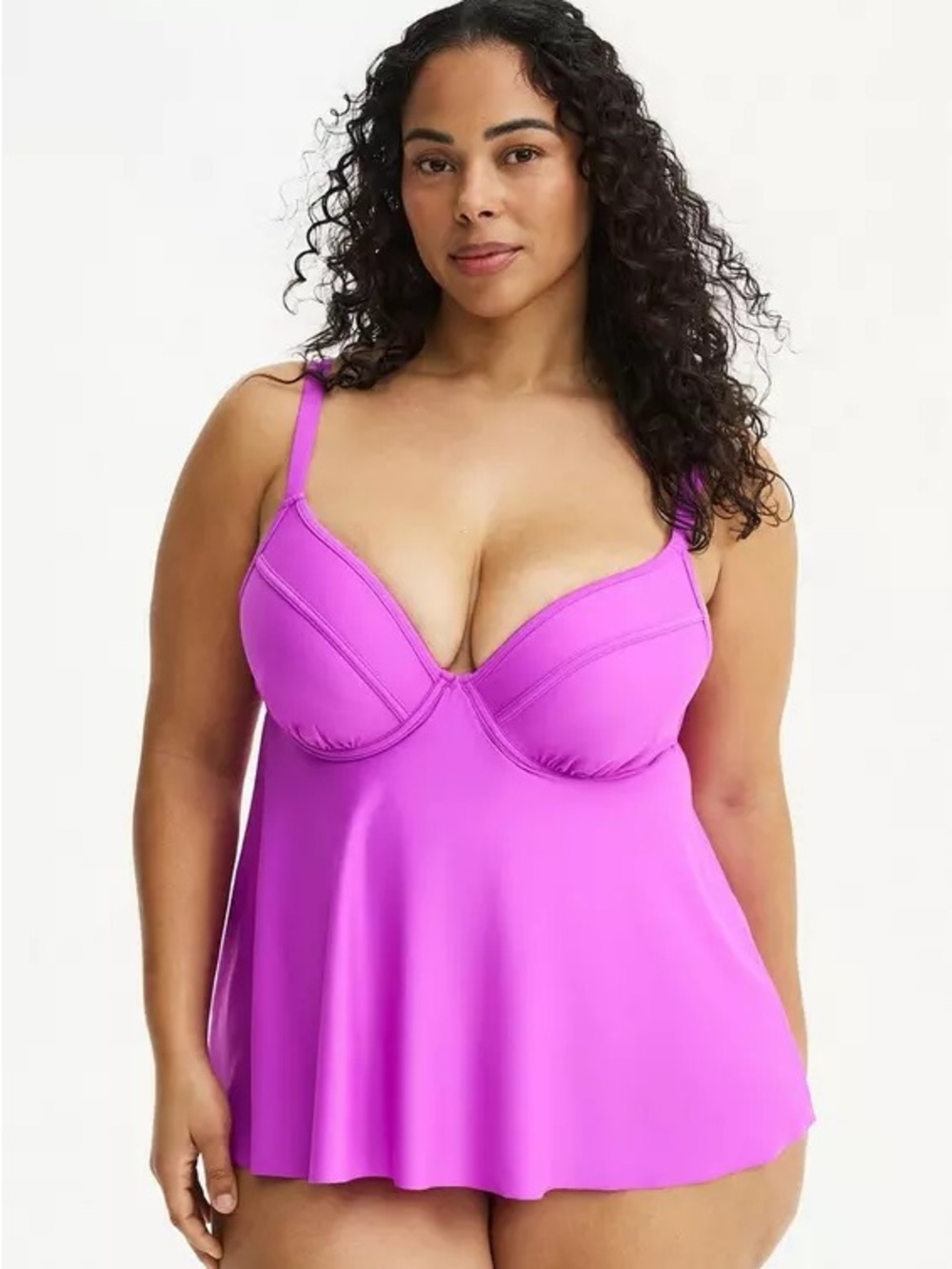 Torrid Bright Purple Underwire Swim Tankini Top